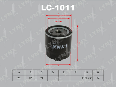 Фильтр масляный LYNXauto LC1011
