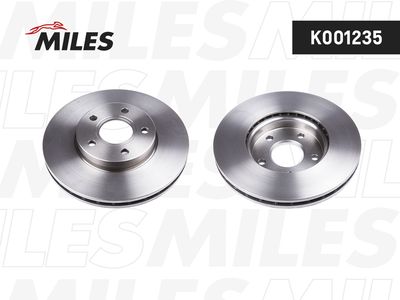 Диск тормозной передний вентилируемый Miles K001235