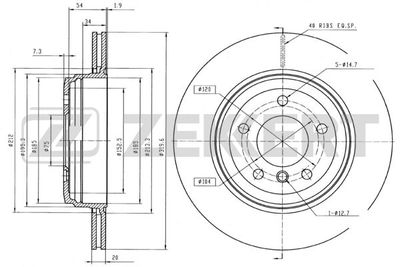 Диск тормозной задний Zekkert BS5935