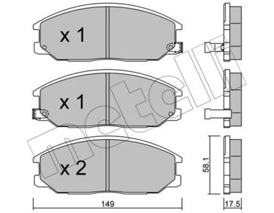 Комплект колодок для дискового тормоза METELLI 2206320