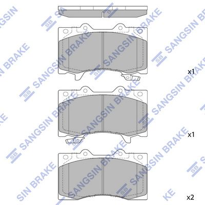 Колодки тормозные передние SANGSIN SP4090