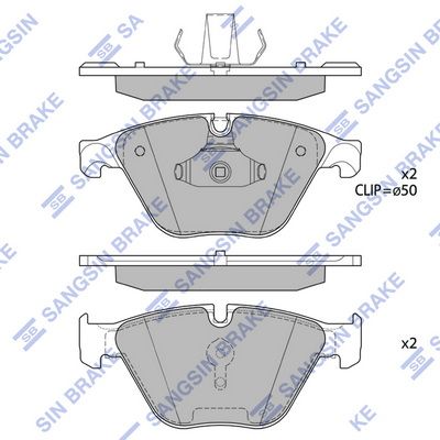 Колодки тормозные дисковые SANGSIN SP1695