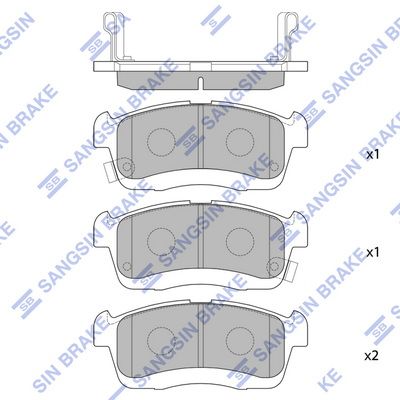 Колодки тормозные дисковые SANGSIN SP1550
