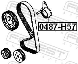 Ролик натяжителя ремня ГРМ FEBEST 0487H57