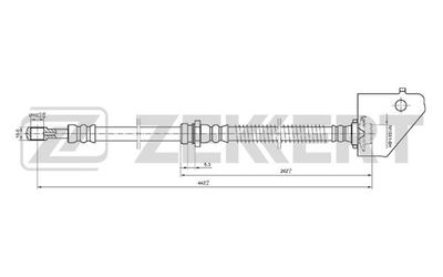 Шланг тормозной передний правый Zekkert BS9206