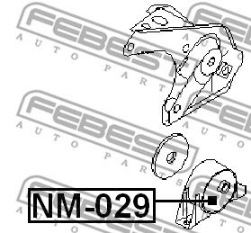 Подушка двигателя задняя FEBEST NM029