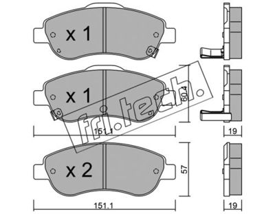 Комплект колодок для дискового тормоза TRUSTING 8050