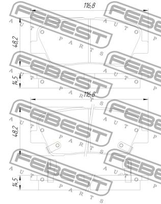 Колодки тормозные задние FEBEST 2201MOHR