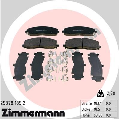 Колодки тормозные дисковые ZIMMERMANN 253781852