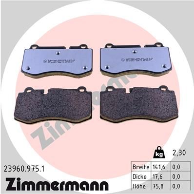 Колодки тормозные ZIMMERMANN 239609751