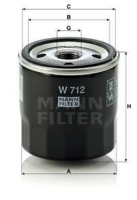 Фильтр масляный MANN-FILTER W712