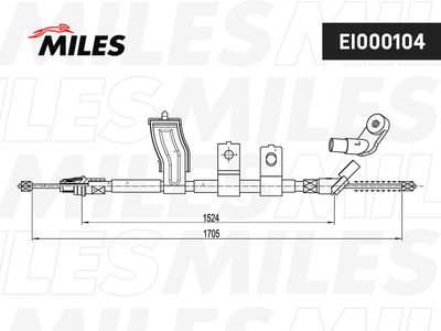 Трос стояночного тормоза левый Miles EI000104
