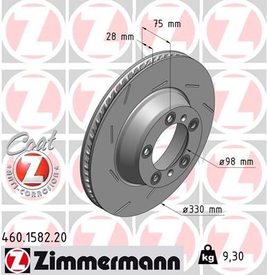 Диск тормозной ZIMMERMANN 460158220