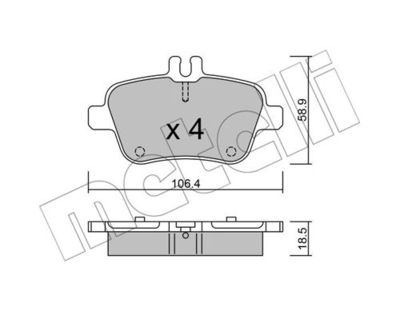 Комплект колодок для дискового тормоза METELLI 2209660