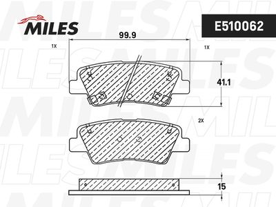 Колодки тормозные задние Miles E510062