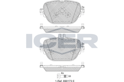 Колодки тормозные дисковые ICER 182288