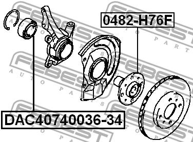Подшипник передней ступицы FEBEST DAC4074003634