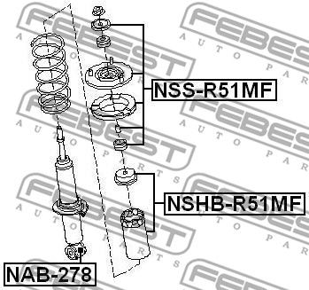 Сайлентблок переднего амортизатора FEBEST NAB278