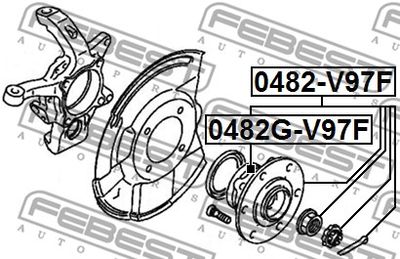 Ступица передняя FEBEST 0482GV97F