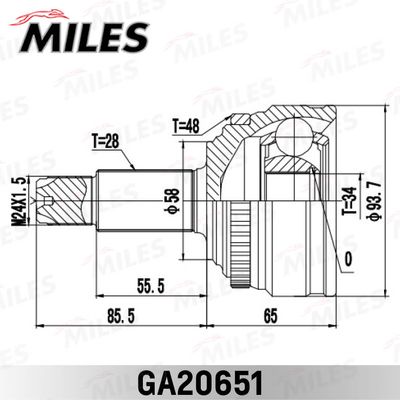 ШРУС наружный Miles GA20651