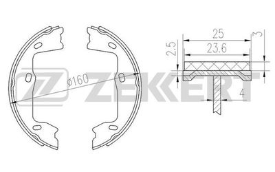 Колодки тормозные барабанные задние Zekkert BK4449