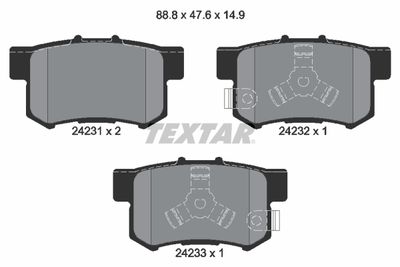 Колодки тормозные дисковые задние TEXTAR 2423101