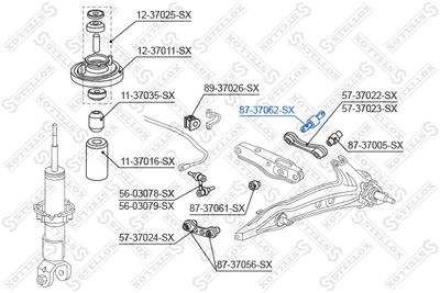 Сайлентблок внутренний рычага заднего верхнего STELLOX 8737062SX