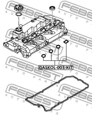 Кольцо уплотнительное свечного колодца комплект FEBEST GASKOL003KIT