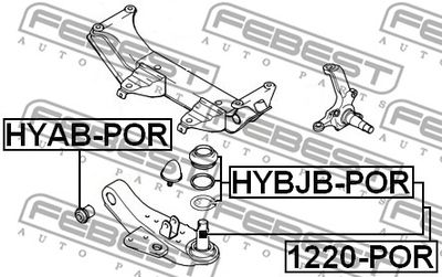 Опора шаровая переднего нижнего рычага FEBEST 1220POR