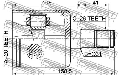 ШРУС внутренний левый FEBEST 2711S40IILH
