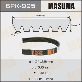 Ремень поликлиновой Masuma 6PK995