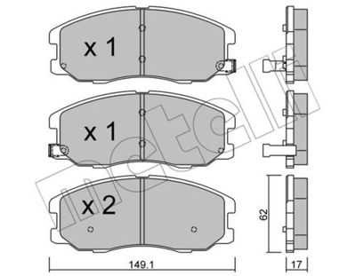 Комплект колодок для дискового тормоза METELLI 2207780