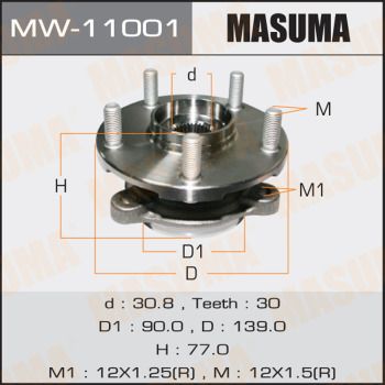 Ступица колеса с интегрированным подшипником Masuma MW11001