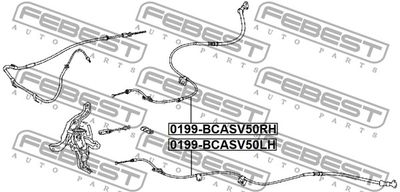 Трос стояночного тормоза левый FEBEST 0199BCASV50LH