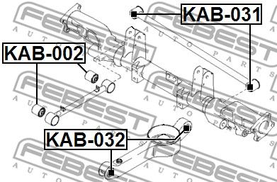 Сайлентблок задней поперечной тяги FEBEST KAB031