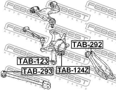 Сайлентблок задней цапфы плавающий FEBEST TAB124Z