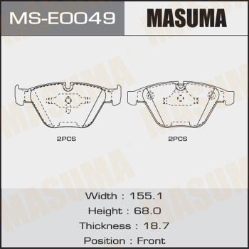 Колодки тормозные передние Masuma MSE0049