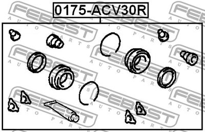 Ремкомплект тормозного суппорта заднего FEBEST 0175ACV30R