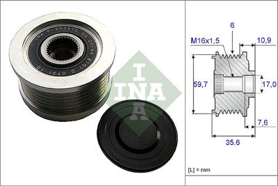Шкив генератора INA 535004610