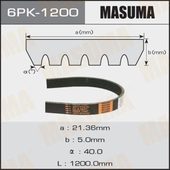 Ремень поликлиновой Masuma 6PK1200