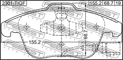 Колодки тормозные передние FEBEST 2301TIGF