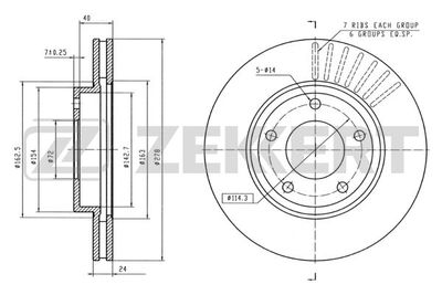 Диск тормозной передний Zekkert BS5467