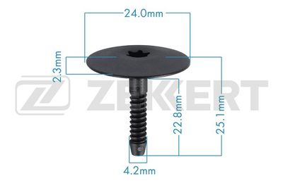 Клипса крепежная Zekkert BE3614