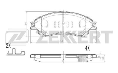 Колодки тормозные дисковые передние Zekkert BS2974