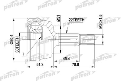 ШРУС наружный комплект PATRON PCV1096