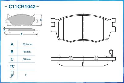 Колодки тормозные передние CWORKS C11CR1042