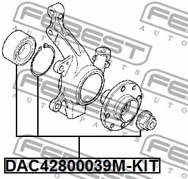 Подшипник ступичный передний ремкомплект FEBEST DAC42800039MKIT