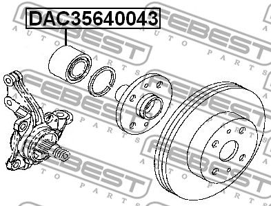 Подшипник передней ступицы FEBEST DAC35640043