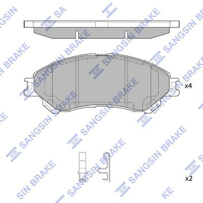 Колодки тормозные передние SANGSIN SP4212
