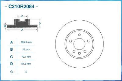 Диск тормозной передний CWORKS C210R2084